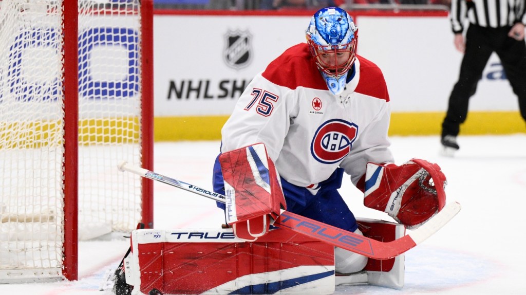 Jakub Dobes devant le filet ce soir face aux&nbsp;Sabres